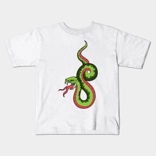 Snake with red Tongue Kids T-Shirt